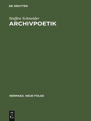 cover image of Archivpoetik